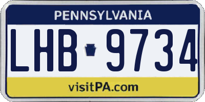 PA license plate LHB9734