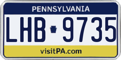 PA license plate LHB9735