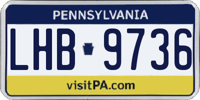 PA license plate LHB9736
