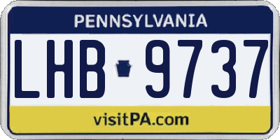 PA license plate LHB9737