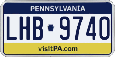 PA license plate LHB9740