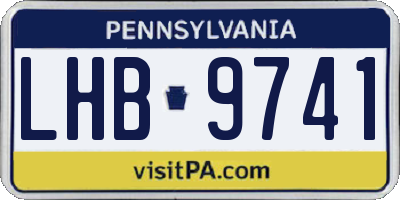 PA license plate LHB9741