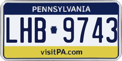 PA license plate LHB9743