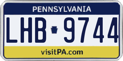 PA license plate LHB9744