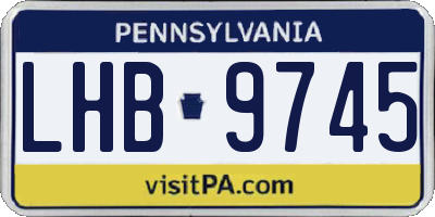 PA license plate LHB9745