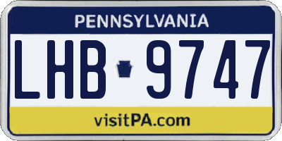 PA license plate LHB9747