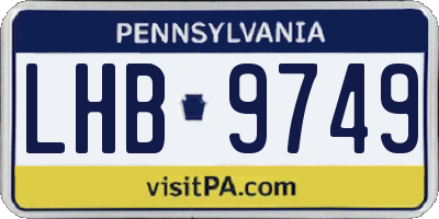 PA license plate LHB9749
