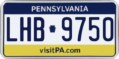 PA license plate LHB9750