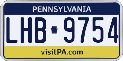 PA license plate LHB9754