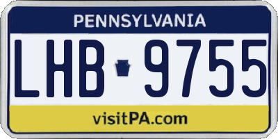 PA license plate LHB9755