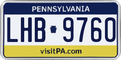 PA license plate LHB9760