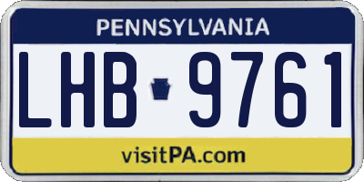 PA license plate LHB9761
