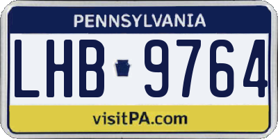 PA license plate LHB9764