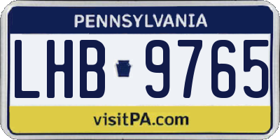PA license plate LHB9765