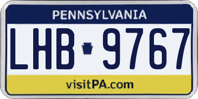 PA license plate LHB9767