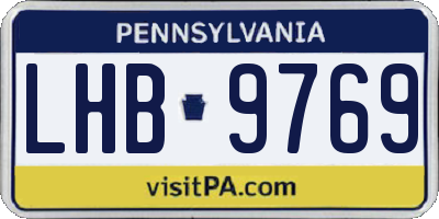 PA license plate LHB9769