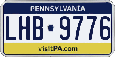 PA license plate LHB9776