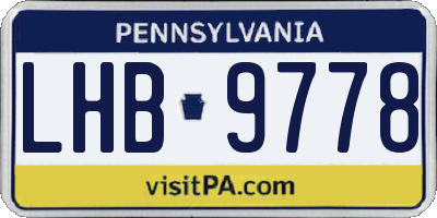 PA license plate LHB9778