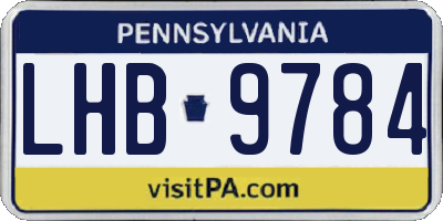 PA license plate LHB9784