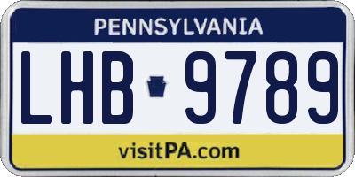 PA license plate LHB9789