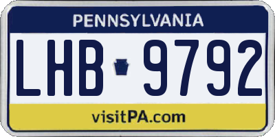 PA license plate LHB9792