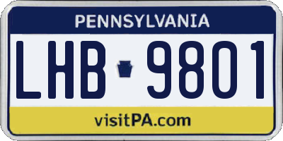 PA license plate LHB9801