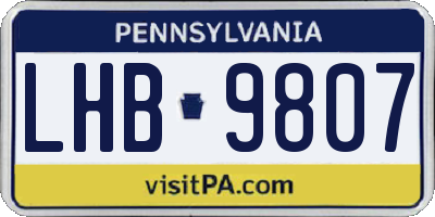 PA license plate LHB9807