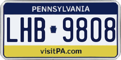 PA license plate LHB9808