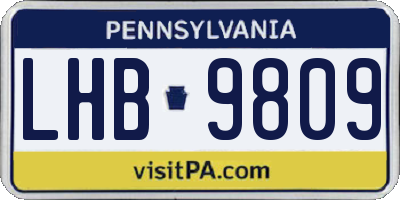 PA license plate LHB9809