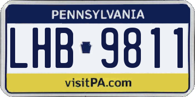 PA license plate LHB9811