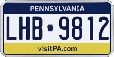 PA license plate LHB9812