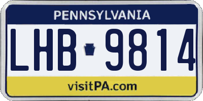 PA license plate LHB9814