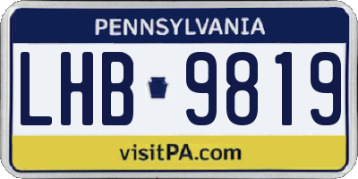 PA license plate LHB9819