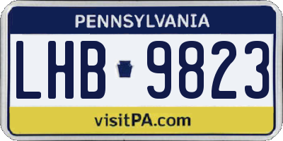 PA license plate LHB9823