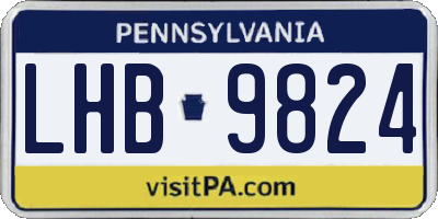 PA license plate LHB9824