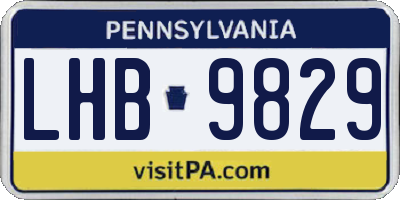PA license plate LHB9829