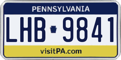 PA license plate LHB9841