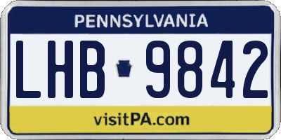 PA license plate LHB9842