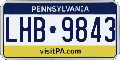PA license plate LHB9843