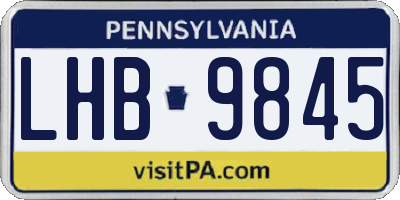PA license plate LHB9845