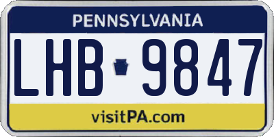PA license plate LHB9847