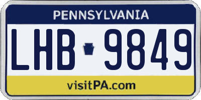 PA license plate LHB9849