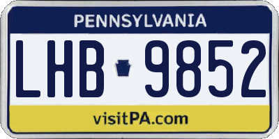 PA license plate LHB9852