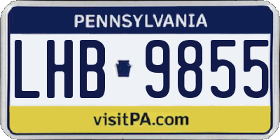PA license plate LHB9855