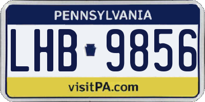 PA license plate LHB9856