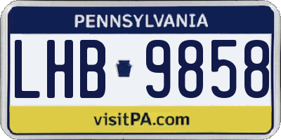 PA license plate LHB9858