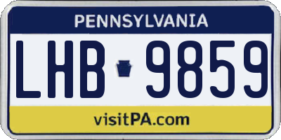 PA license plate LHB9859