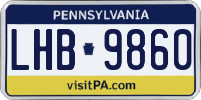 PA license plate LHB9860