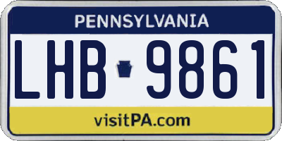 PA license plate LHB9861