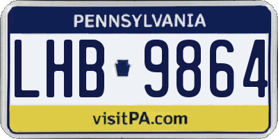 PA license plate LHB9864